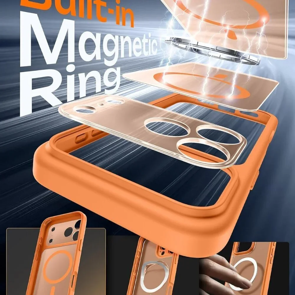 TOCOL for iPhone 17 Pro Case, Full Camera Protection, Built-in Magnetic Ring, Co